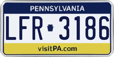 PA license plate LFR3186