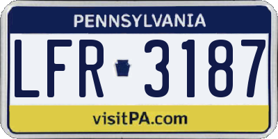 PA license plate LFR3187