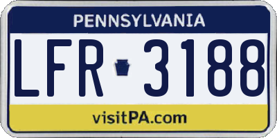 PA license plate LFR3188