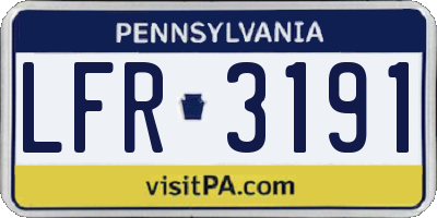 PA license plate LFR3191