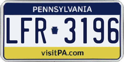 PA license plate LFR3196