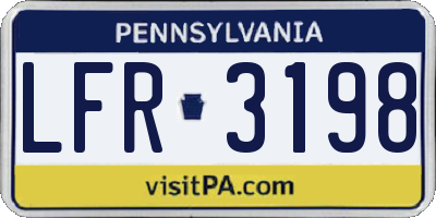 PA license plate LFR3198