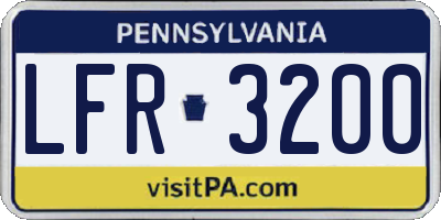 PA license plate LFR3200
