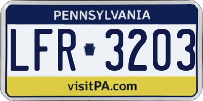 PA license plate LFR3203