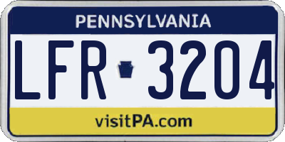PA license plate LFR3204