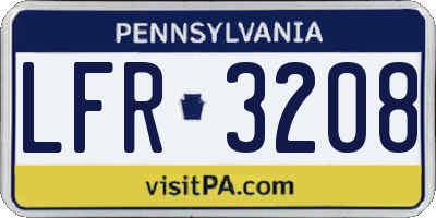 PA license plate LFR3208