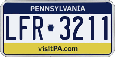 PA license plate LFR3211