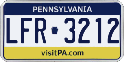 PA license plate LFR3212