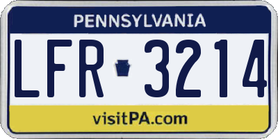 PA license plate LFR3214