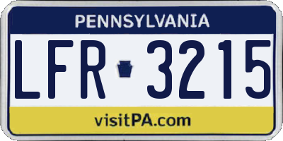 PA license plate LFR3215