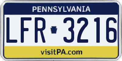 PA license plate LFR3216