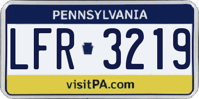 PA license plate LFR3219