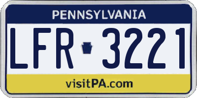 PA license plate LFR3221