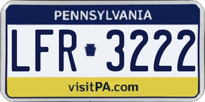 PA license plate LFR3222