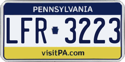 PA license plate LFR3223