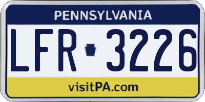 PA license plate LFR3226