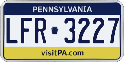 PA license plate LFR3227