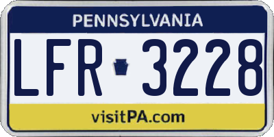 PA license plate LFR3228