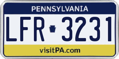 PA license plate LFR3231