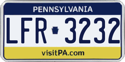 PA license plate LFR3232