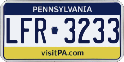 PA license plate LFR3233