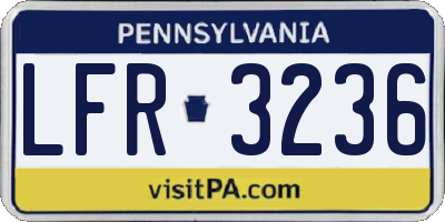 PA license plate LFR3236