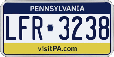 PA license plate LFR3238