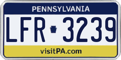 PA license plate LFR3239