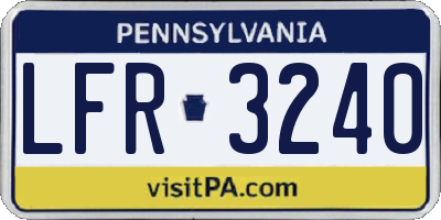 PA license plate LFR3240