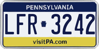 PA license plate LFR3242
