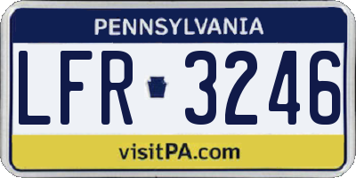 PA license plate LFR3246