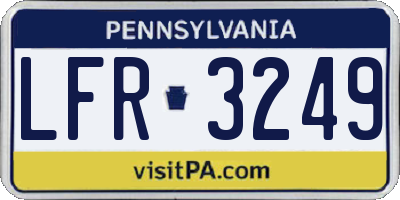 PA license plate LFR3249