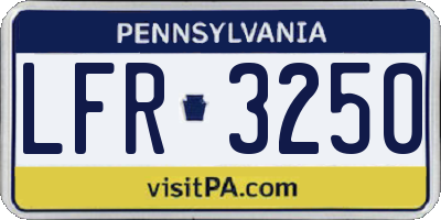PA license plate LFR3250