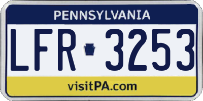PA license plate LFR3253