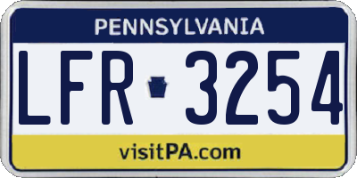 PA license plate LFR3254