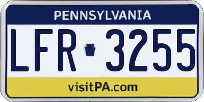 PA license plate LFR3255