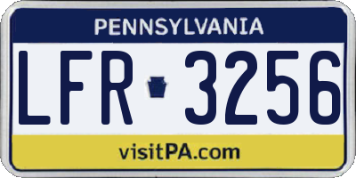 PA license plate LFR3256