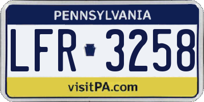 PA license plate LFR3258