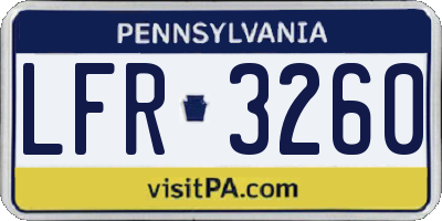 PA license plate LFR3260