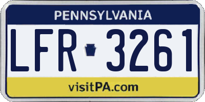 PA license plate LFR3261