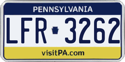 PA license plate LFR3262