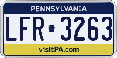 PA license plate LFR3263