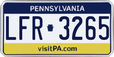 PA license plate LFR3265