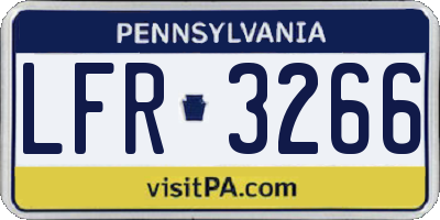PA license plate LFR3266
