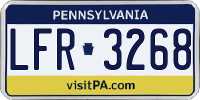 PA license plate LFR3268