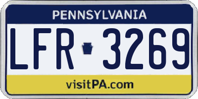 PA license plate LFR3269
