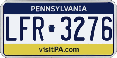 PA license plate LFR3276