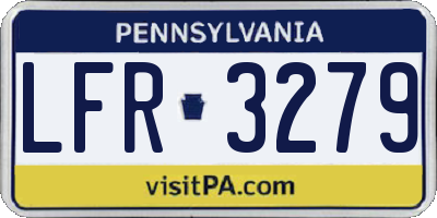 PA license plate LFR3279
