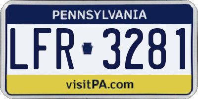 PA license plate LFR3281