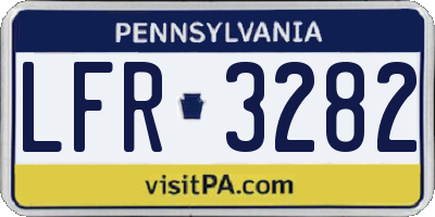 PA license plate LFR3282